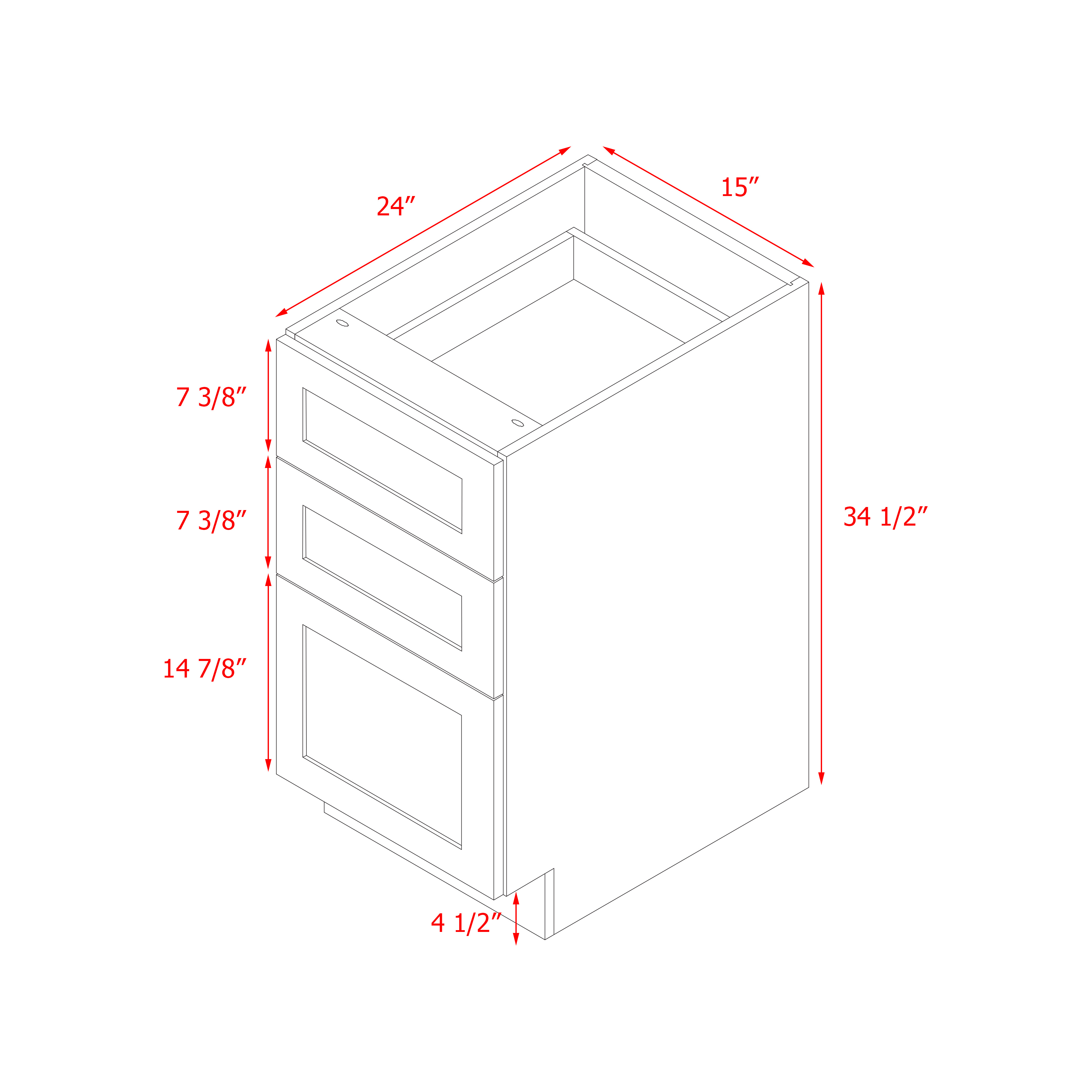 Mallorca White Shaker - 15"W Drawer Base Cabinet