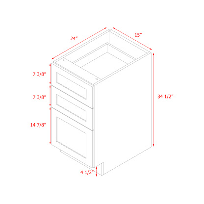 Mallorca White Shaker - 15"W Drawer Base Cabinet