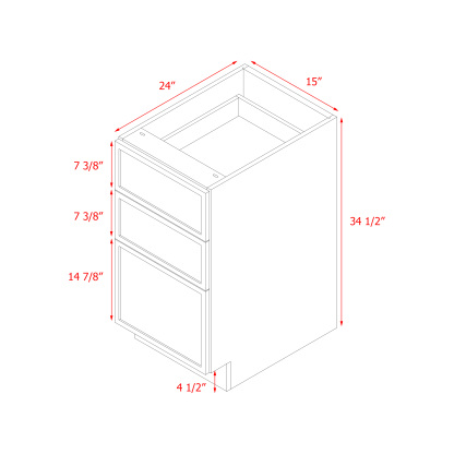 Shady Slim Gray Shaker - 15"W Base Cabinet