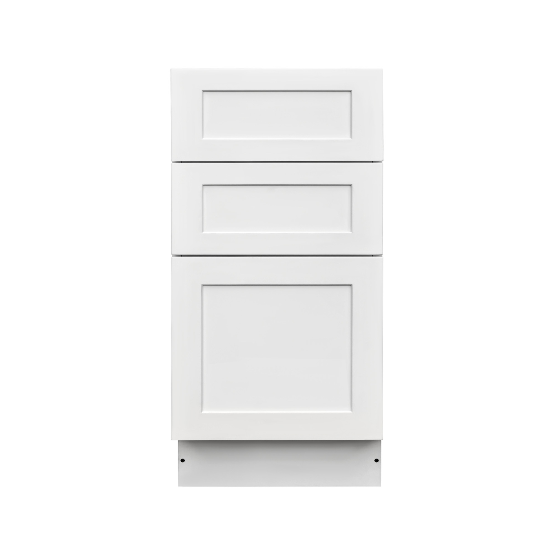 White Shaker - 15"W Drawer Base Cabinet 3-Drawers