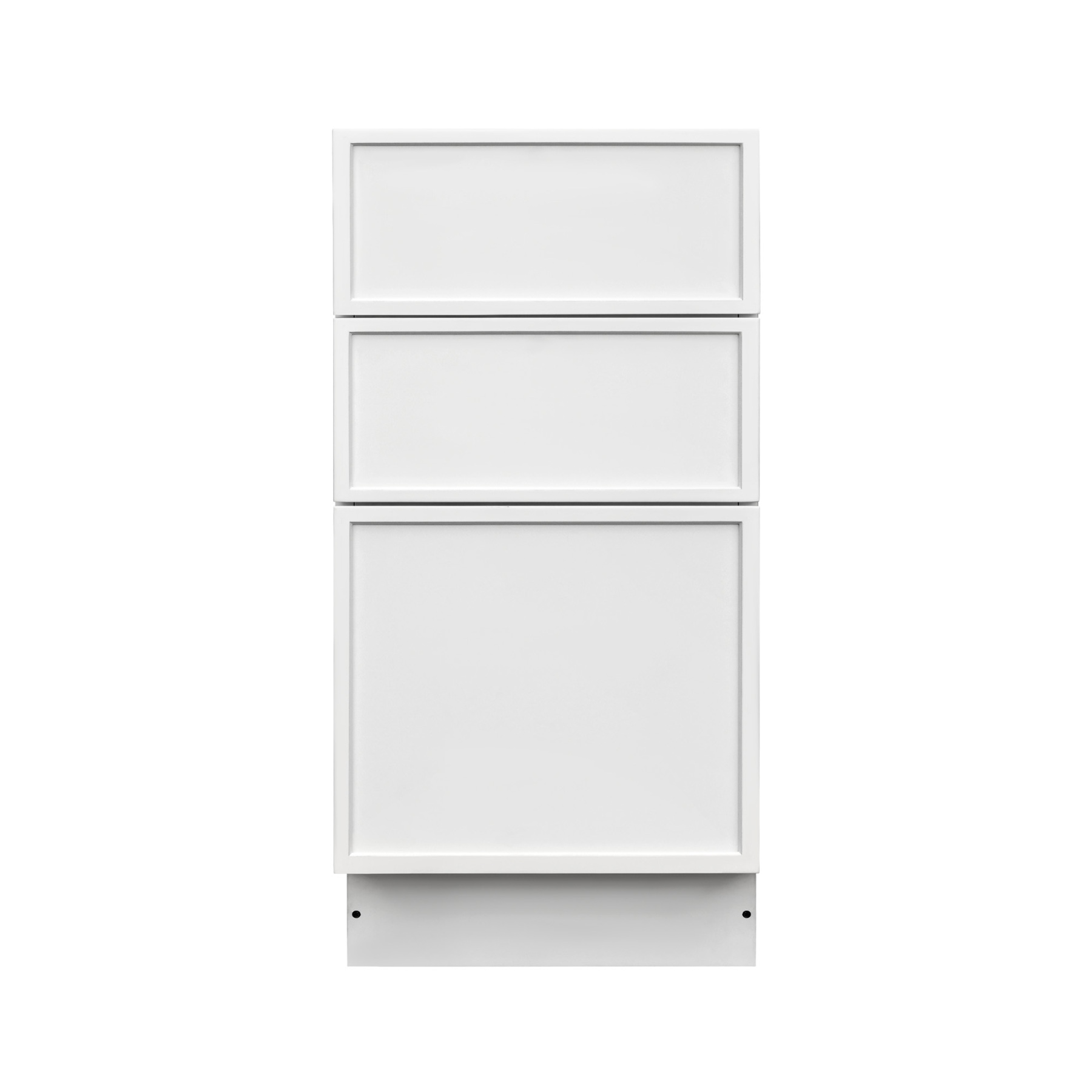 Slim White Shaker - 15"W Drawer Base Cabinet 3-Drawers