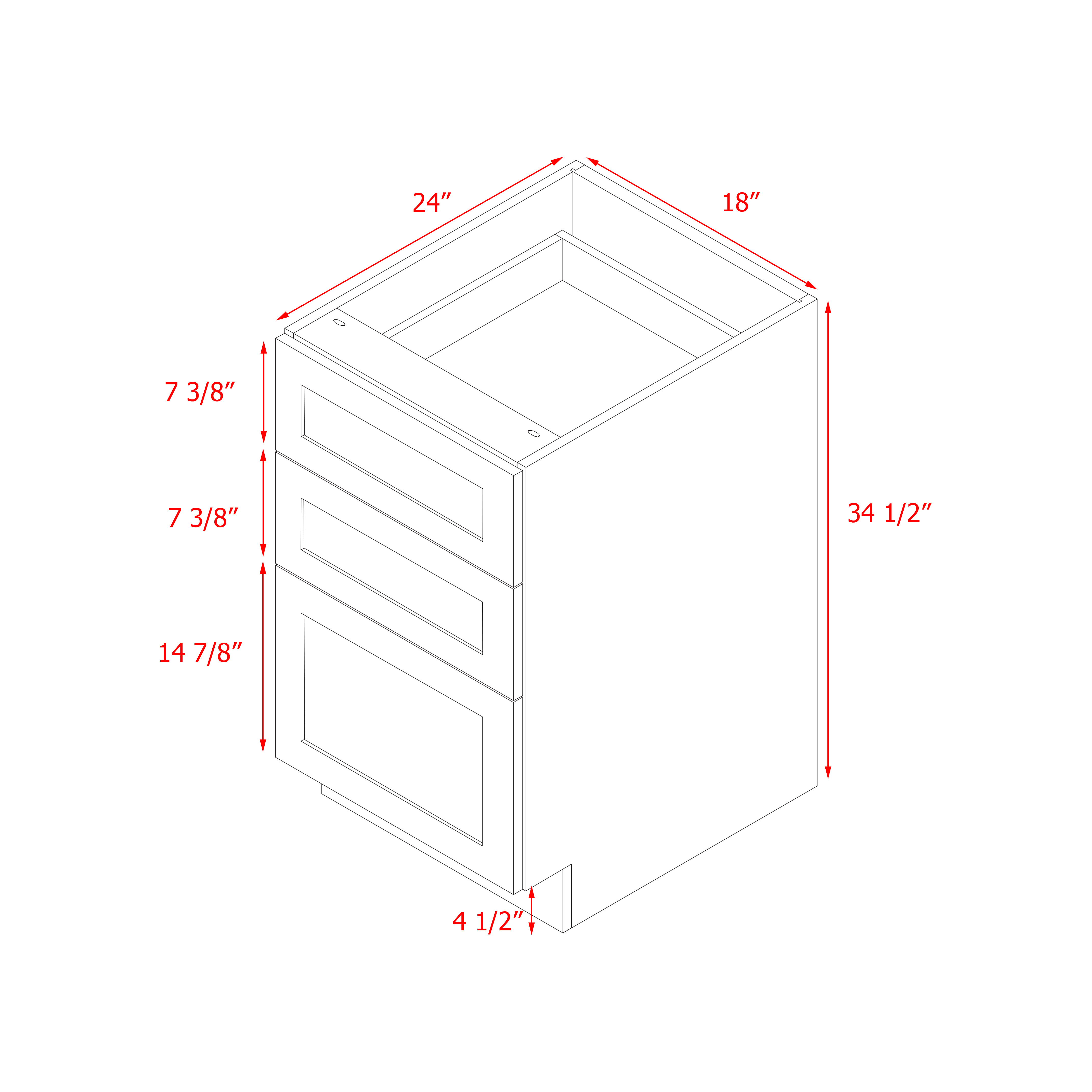 Mallorca White Shaker - 18"W Drawer Base Cabinet