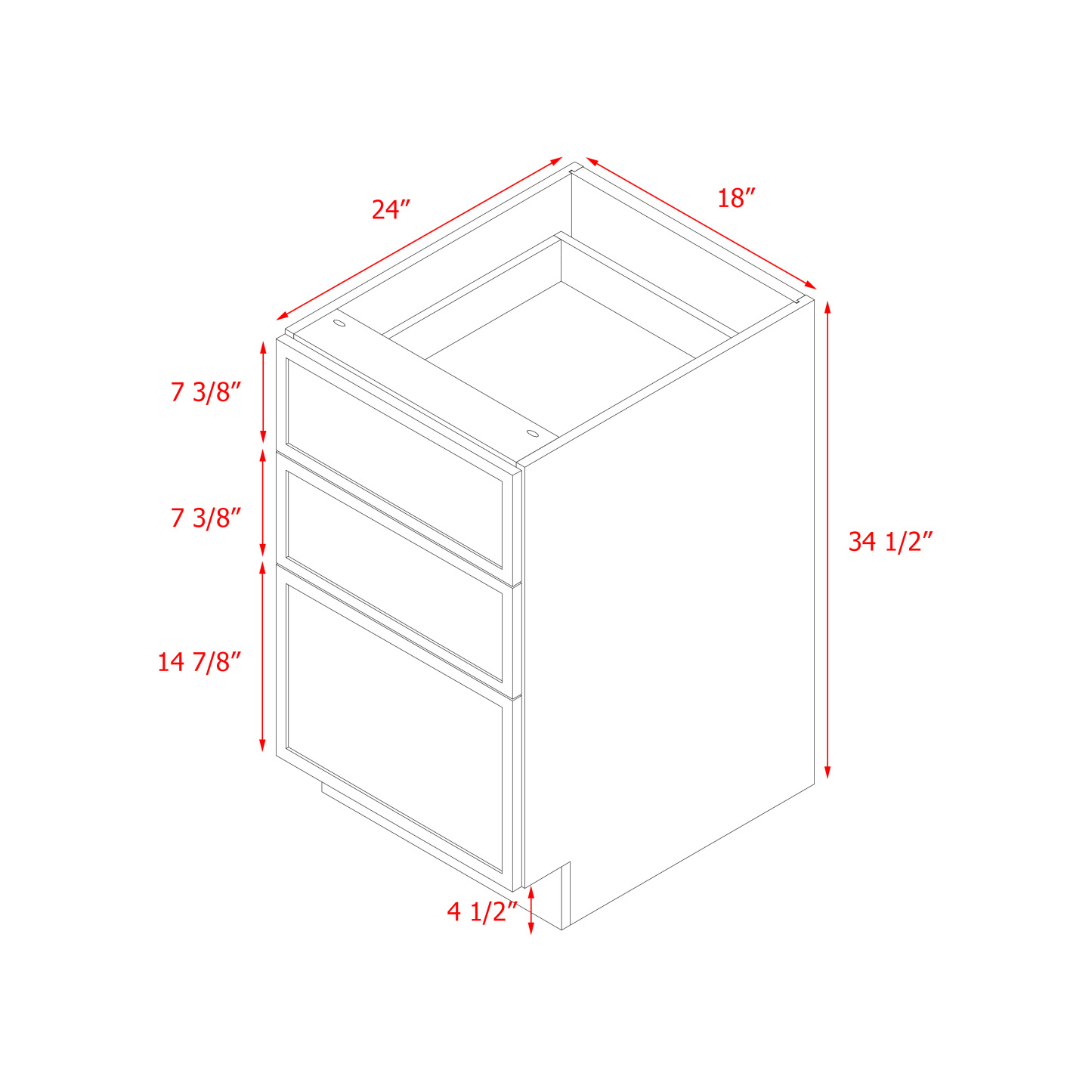 Shady Slim Gray Shaker- 18"W Base Cabinet