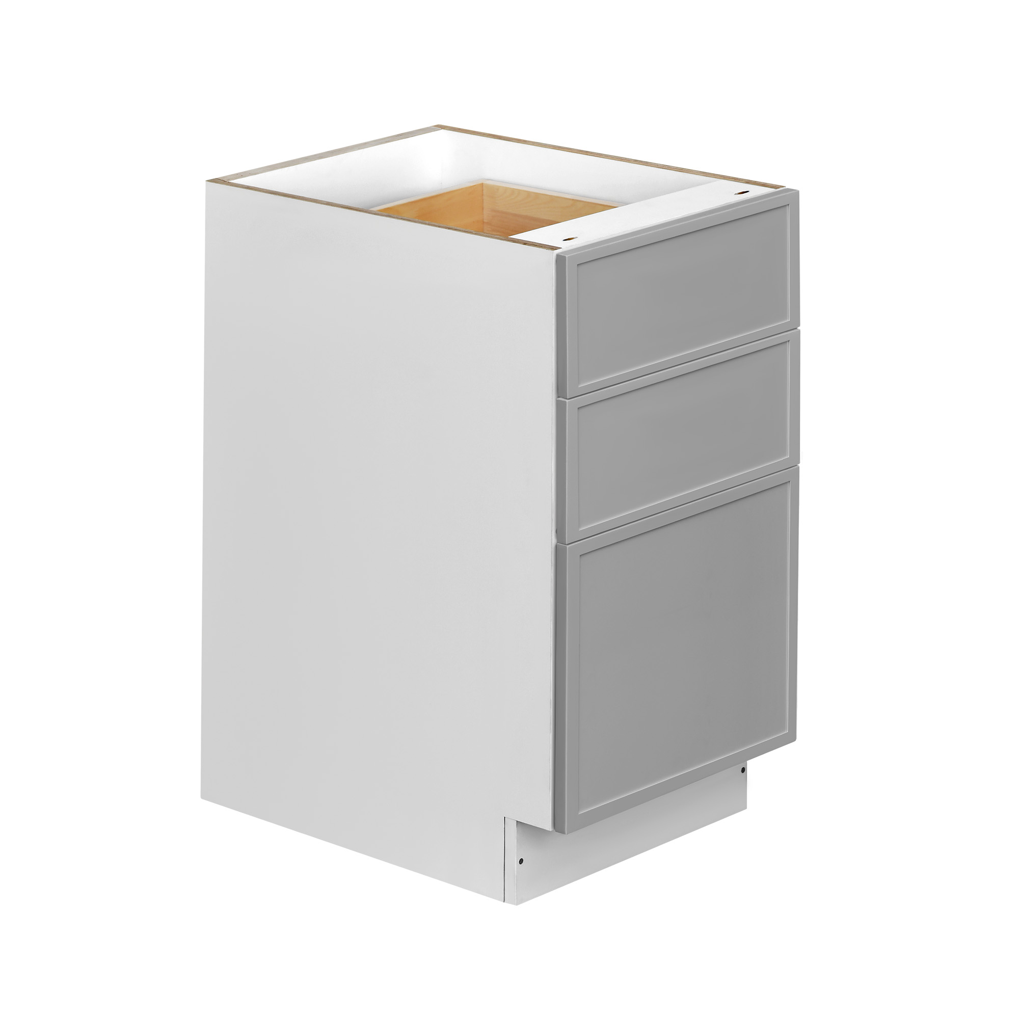 White Box Gray Slim - 18"W Drawer Base Cabinet 3-Drawers