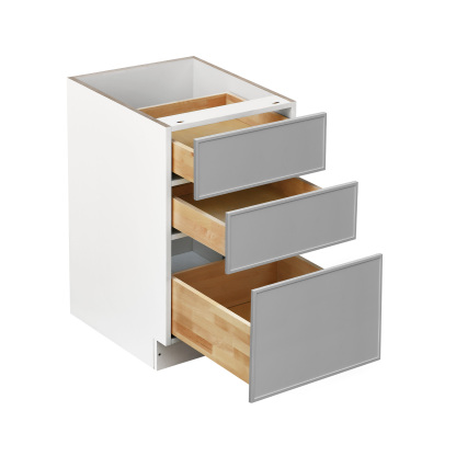 White Box Gray Slim - 18"W Drawer Base Cabinet 3-Drawers