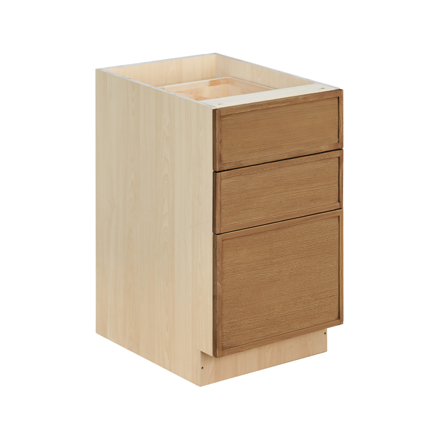 Natural Box Oak Slim - 18"W Drawer Base Cabinet 3-Drawers