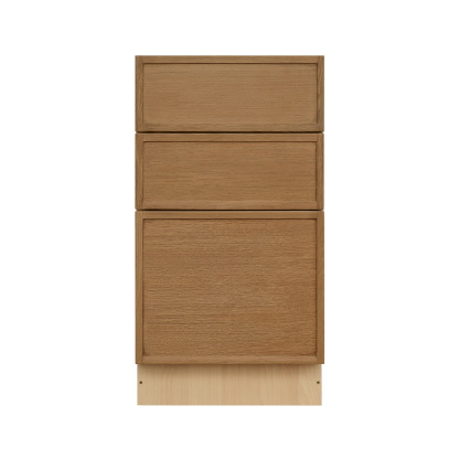 Natural Box Oak Slim - 18"W Drawer Base Cabinet 3-Drawers