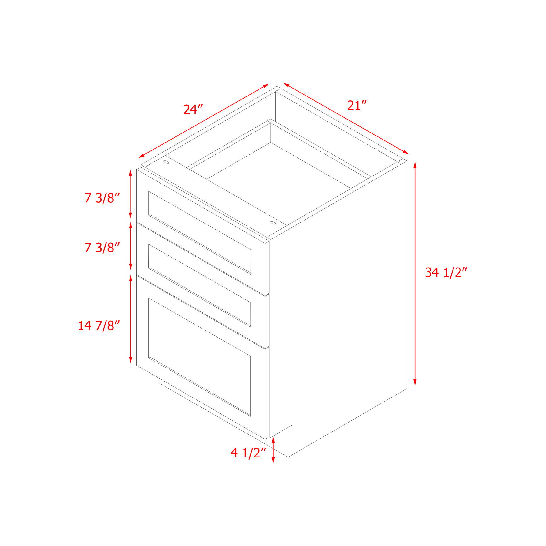Mallorca White Shaker - 21"W Drawer Base Cabinet