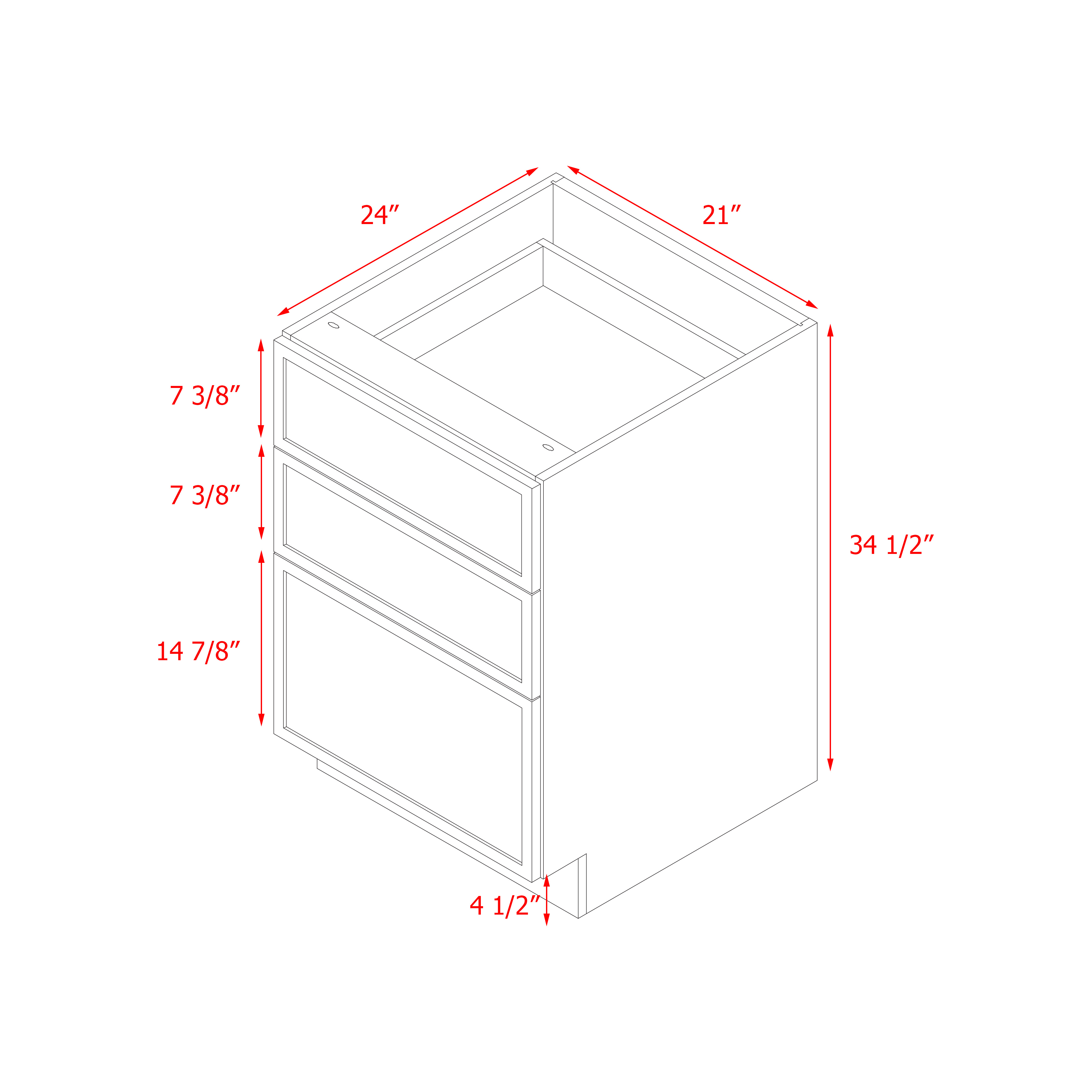 Shady Slim Gray Shaker - 24"W Base Cabinet