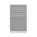 White Box Gray Shaker - 21"W Drawer Base Cabinet 3-Drawers