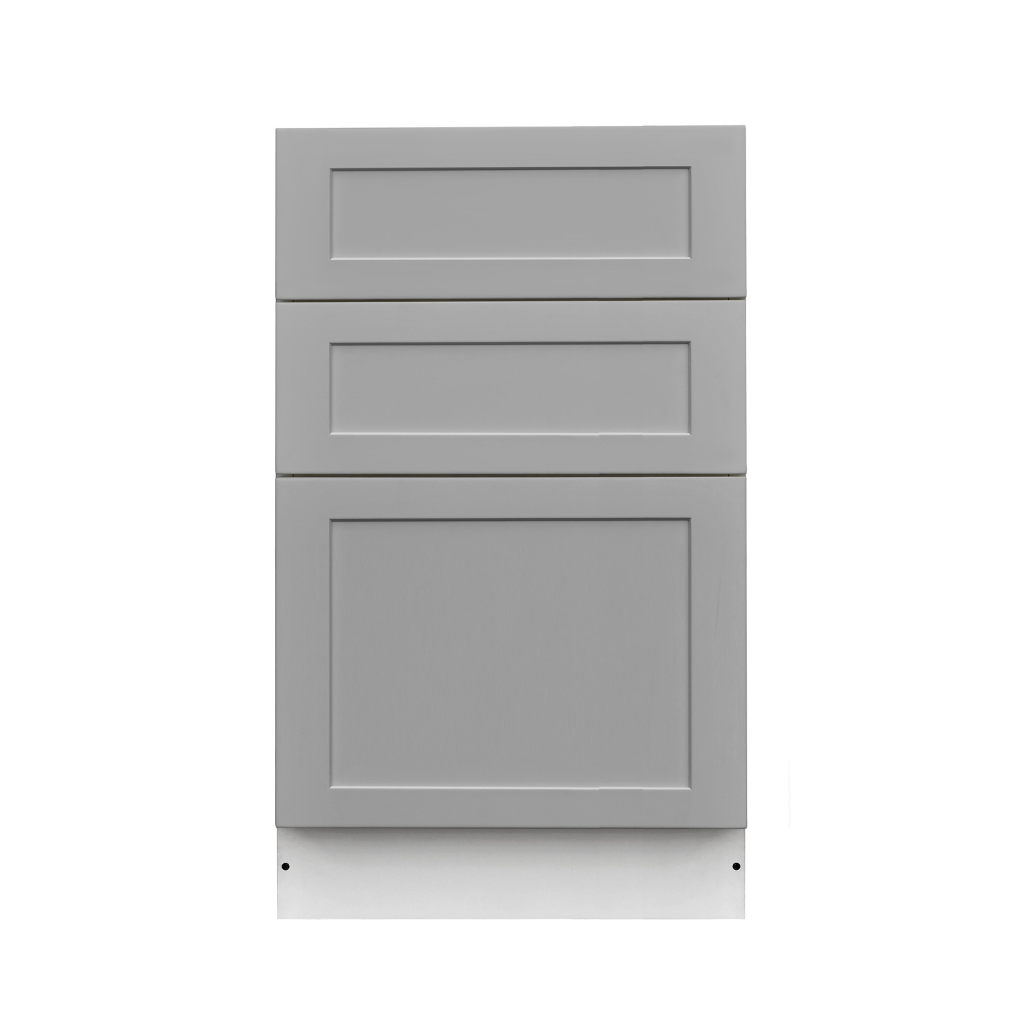 White Box Gray Shaker - 21"W Drawer Base Cabinet 3-Drawers