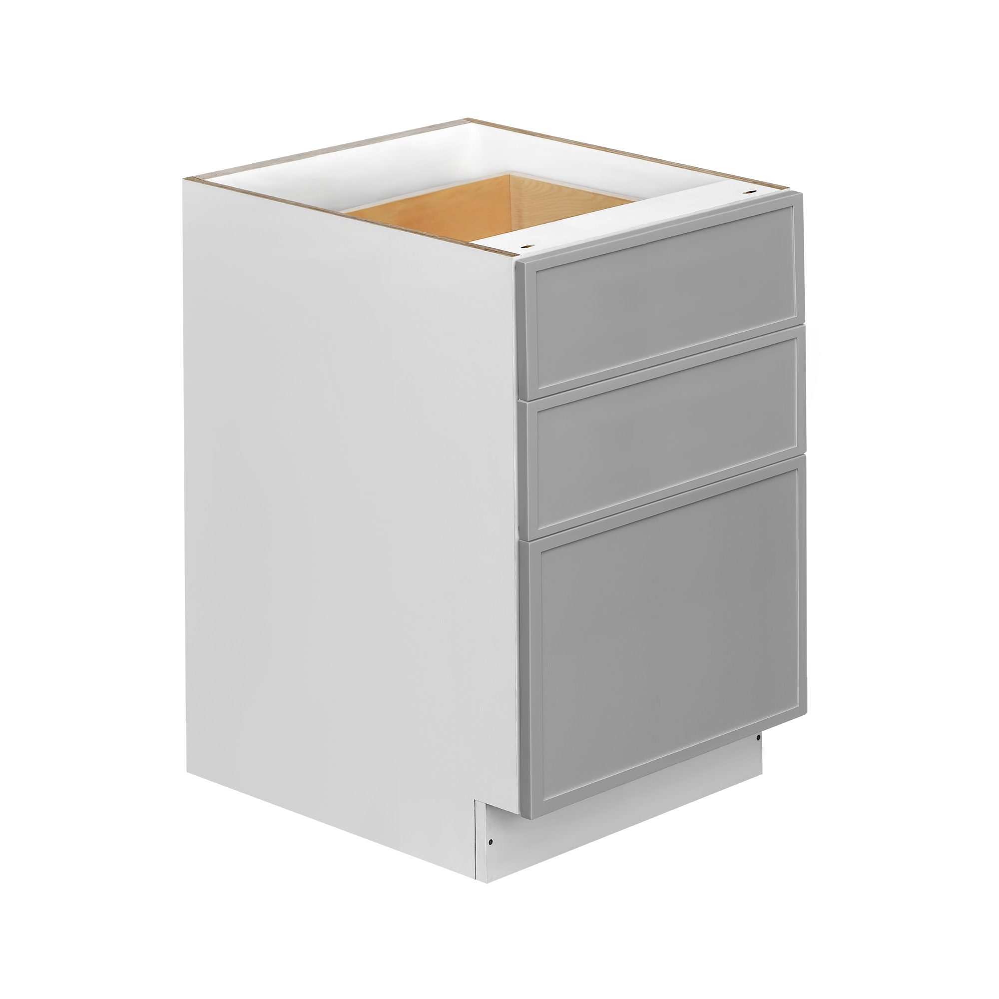 White Box Gray Slim - 21"W Drawer Base Cabinet 3-Drawers