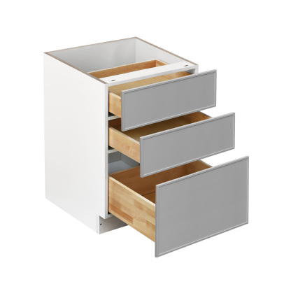 White Box Gray Slim - 21"W Drawer Base Cabinet 3-Drawers