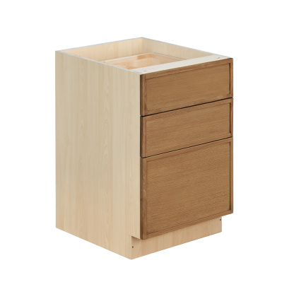 Natural Box Oak Slim - 21"W Drawer Base Cabinet 3-Drawers