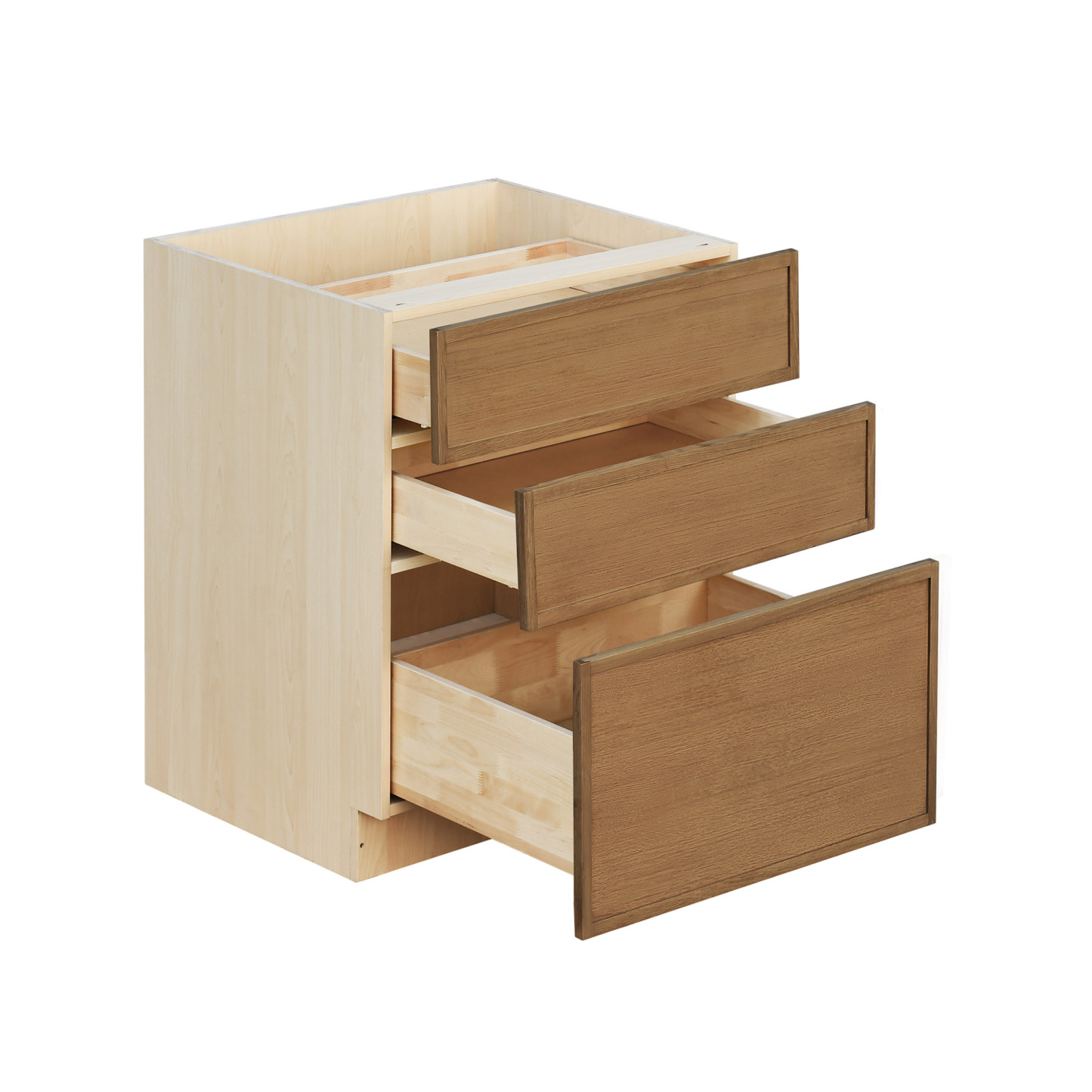 Natural Box Oak Slim - 21"W Drawer Base Cabinet 3-Drawers