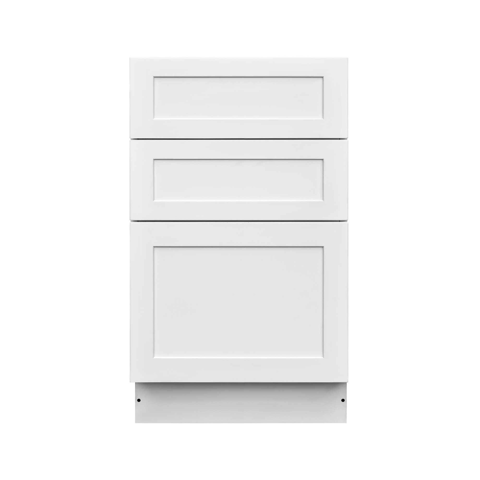 White Shaker - 21"W Drawer Base Cabinet 3-Drawers