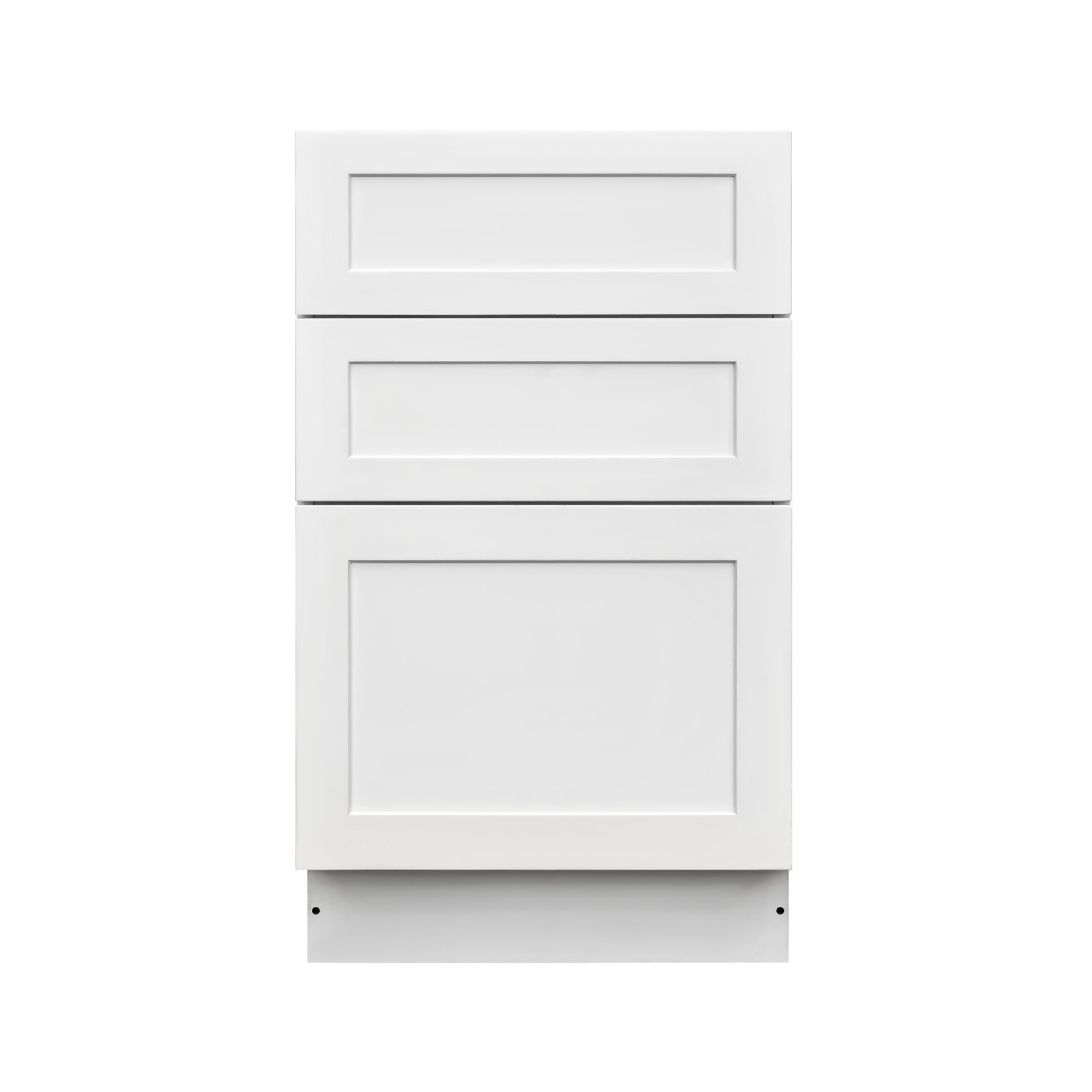 White Shaker - 21"W Drawer Base Cabinet 3-Drawers