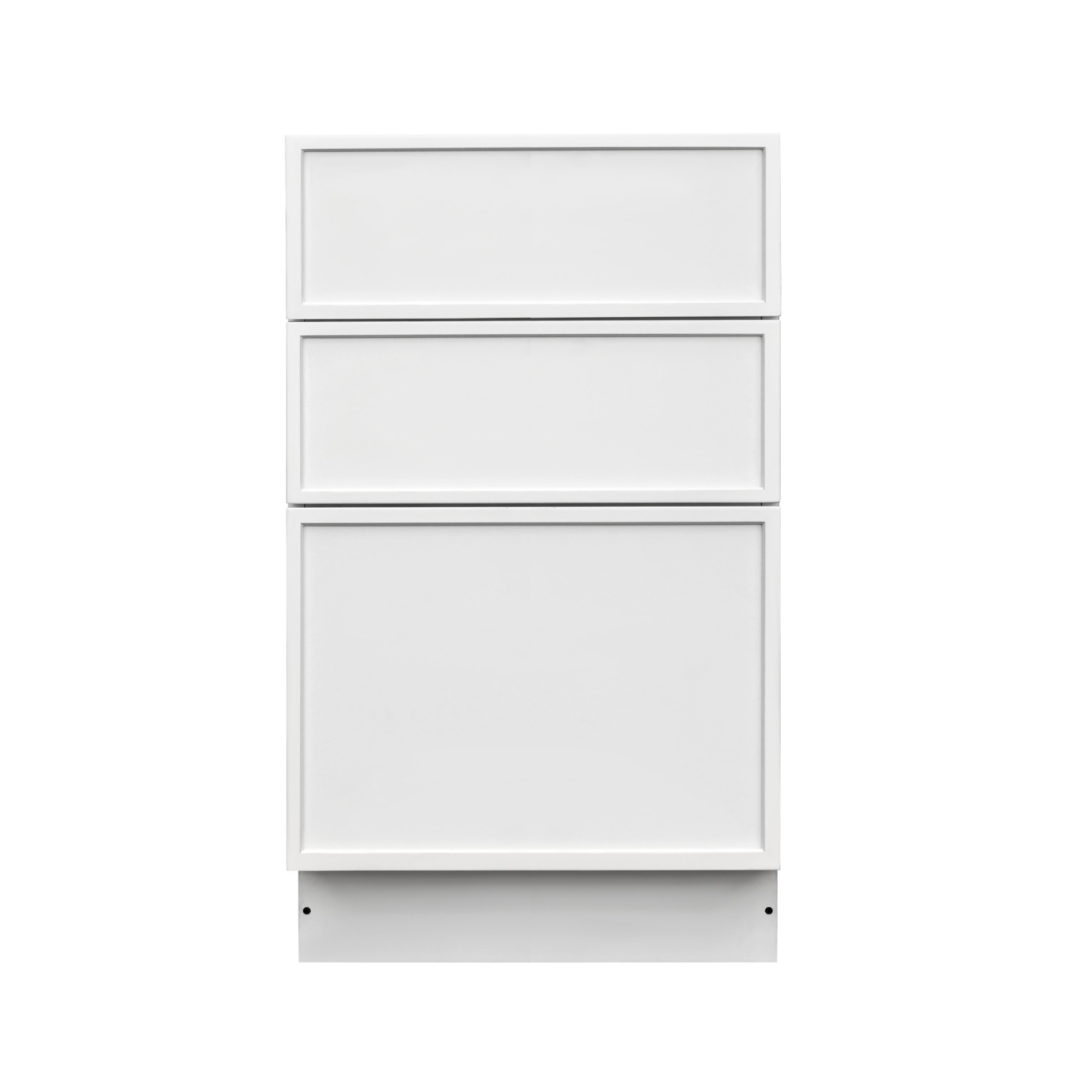 Slim White Shaker - 21"W Drawer Base Cabinet 3-Drawers