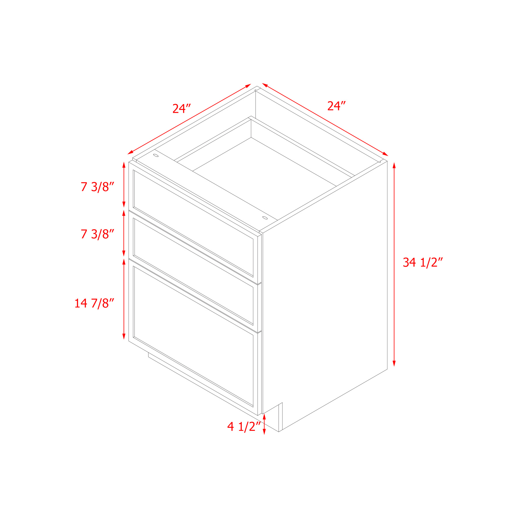 Shady Slim White Shaker - 24"W Base Cabinet