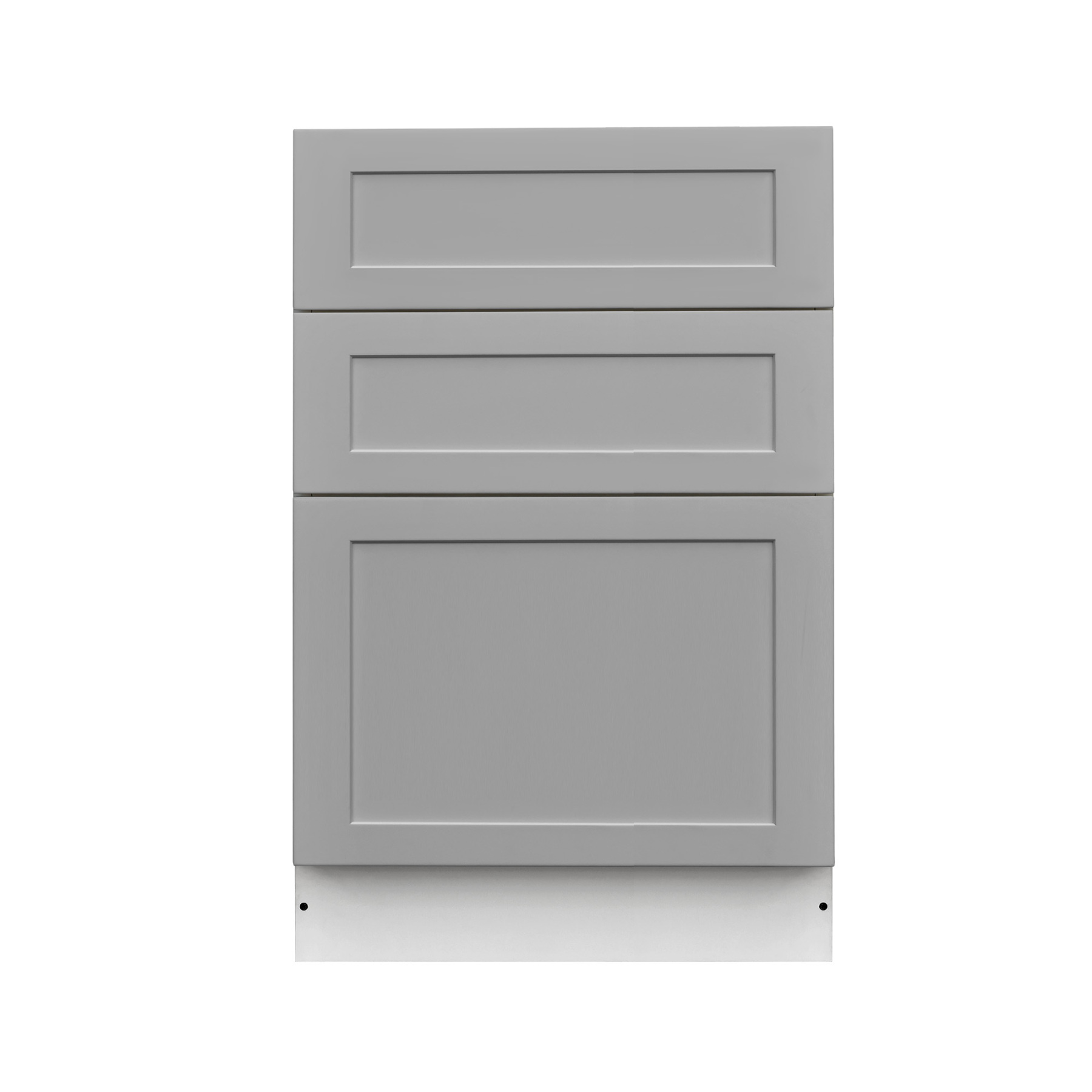 White Box Gray Shaker - 24"W Drawer Base Cabinet 3-Drawers