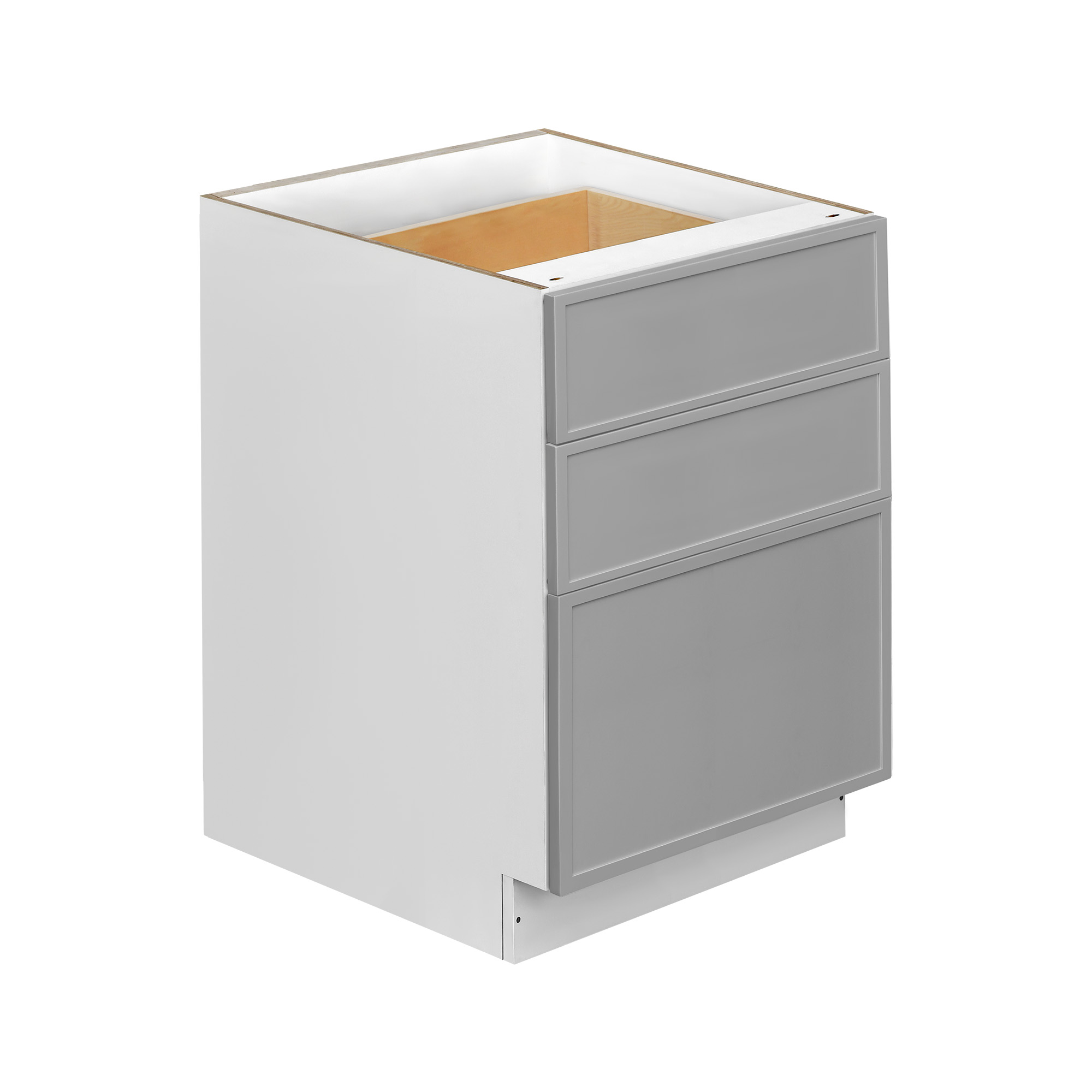 White Box Gray Slim - 24"W Drawer Base Cabinet 3-Drawers
