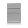 White Box Gray Slim - 24"W Drawer Base Cabinet 3-Drawers
