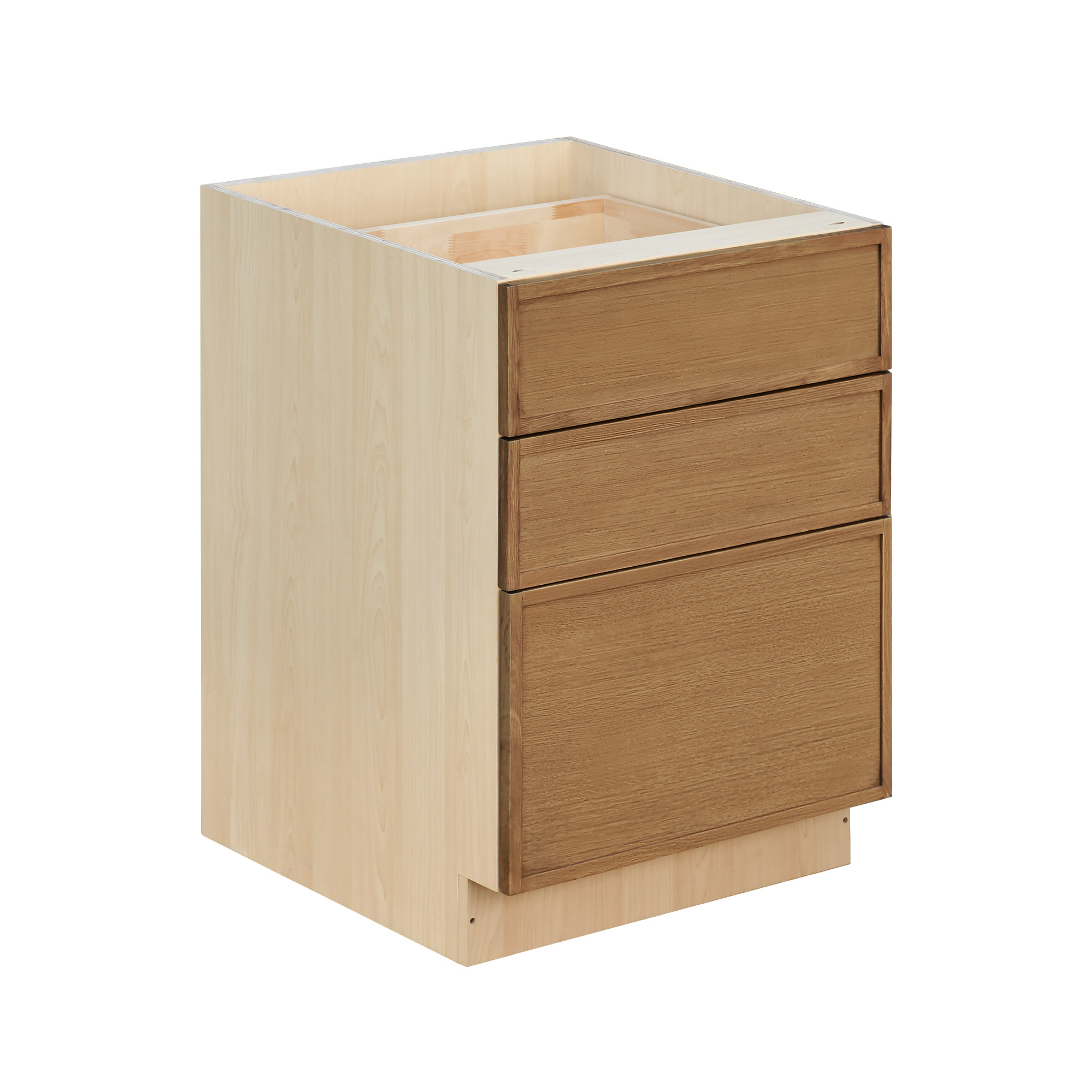 Natural Box Oak Slim - 24"W Drawer Base Cabinet 3-Drawers