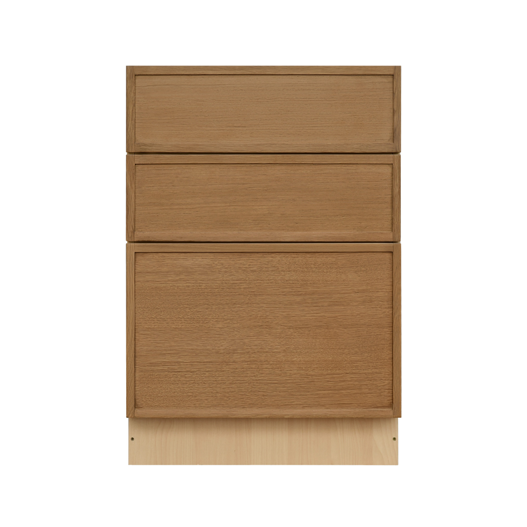 Natural Box Oak Slim - 24"W Drawer Base Cabinet 3-Drawers