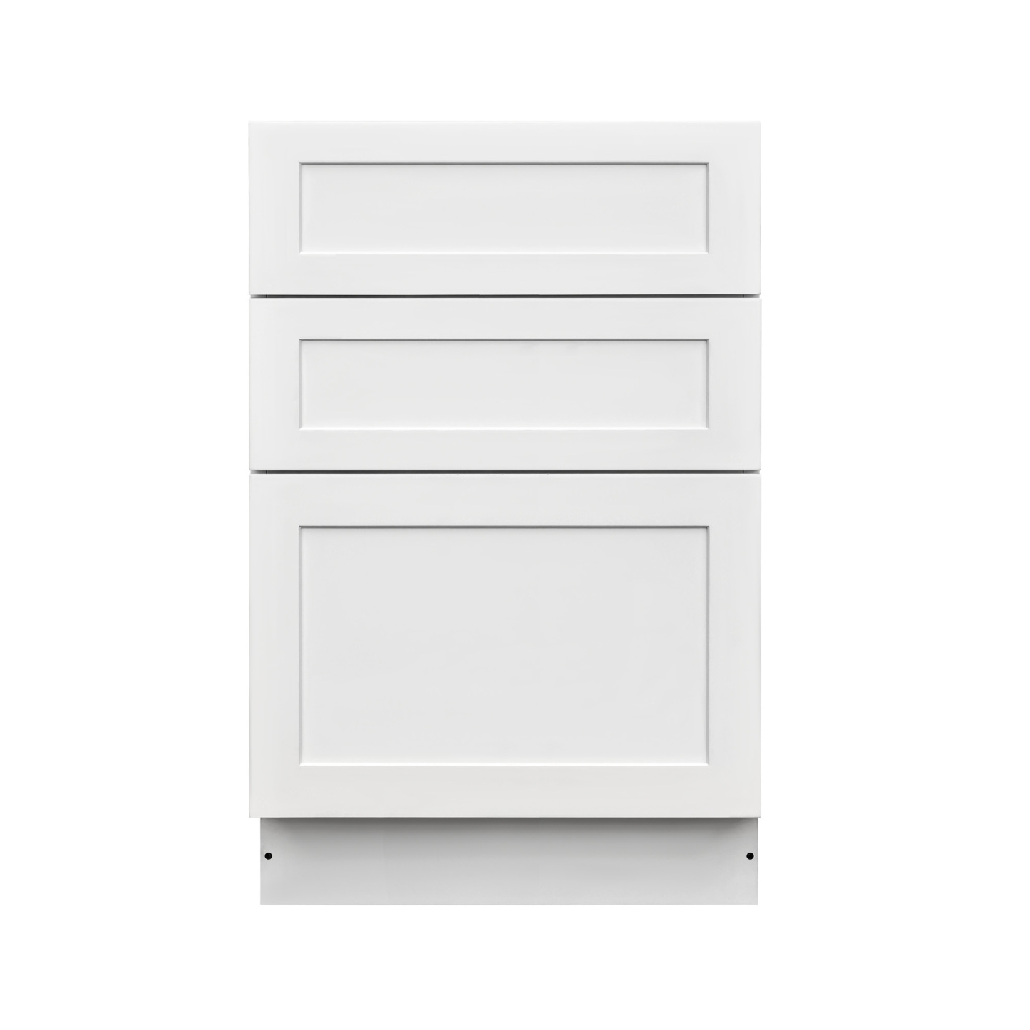White Shaker - 24"W Drawer Base Cabinet 3-Drawers