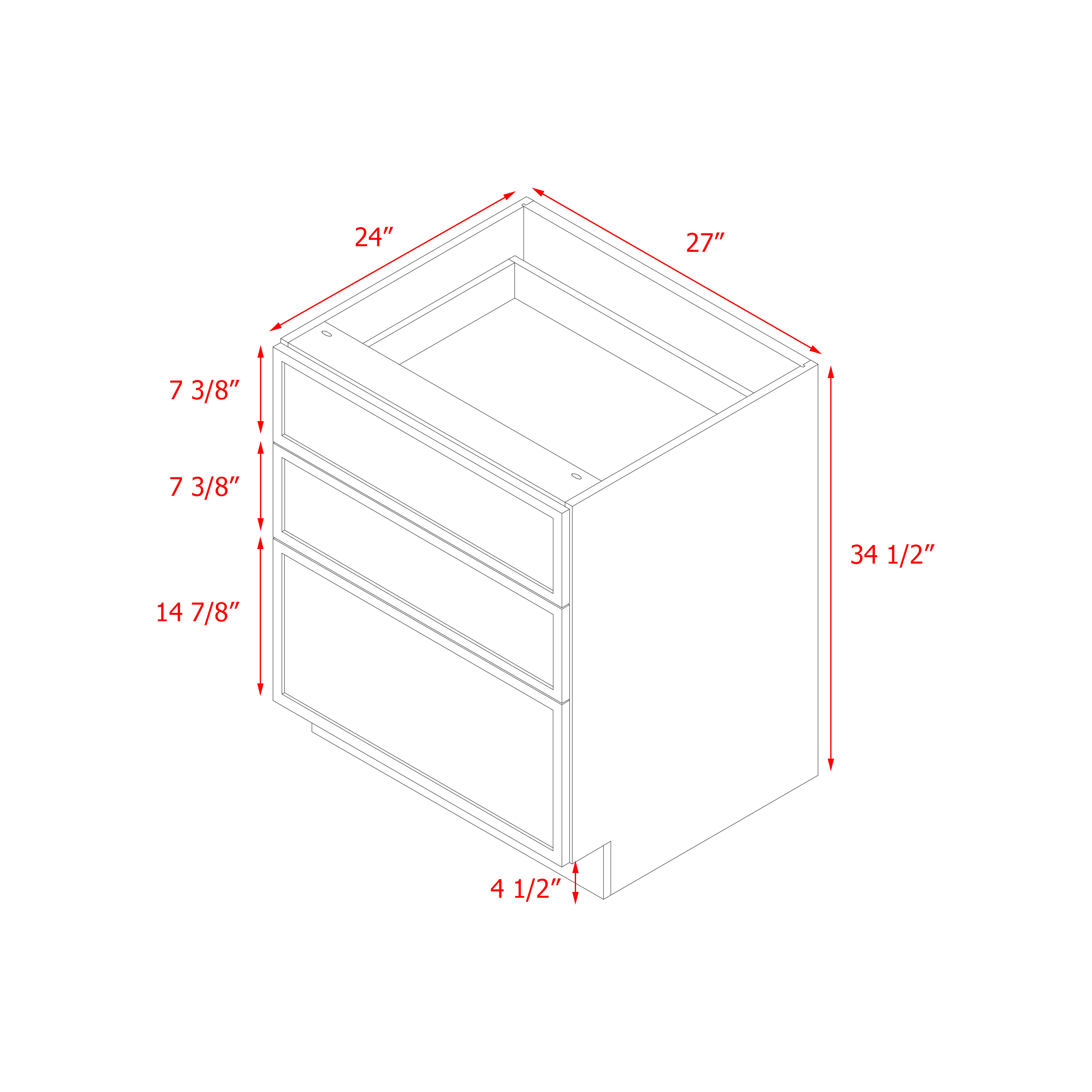 Shady Gray Slim Shaker - 27"W Base Cabinet