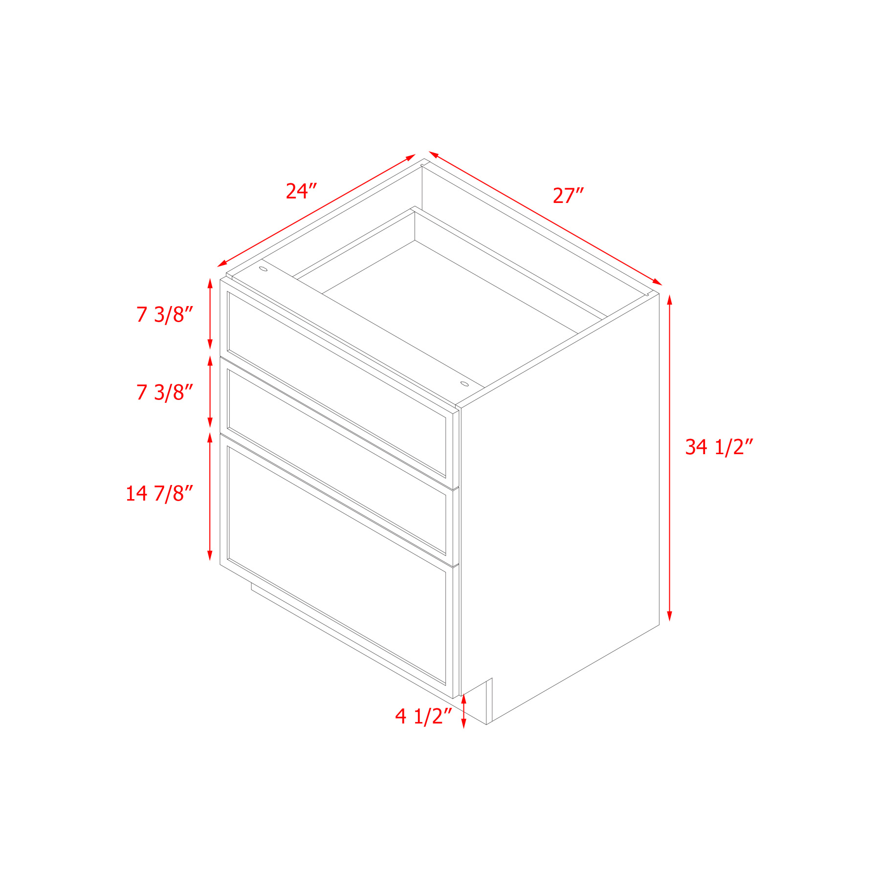Shady Gray Slim Shaker - 27"W Base Cabinet