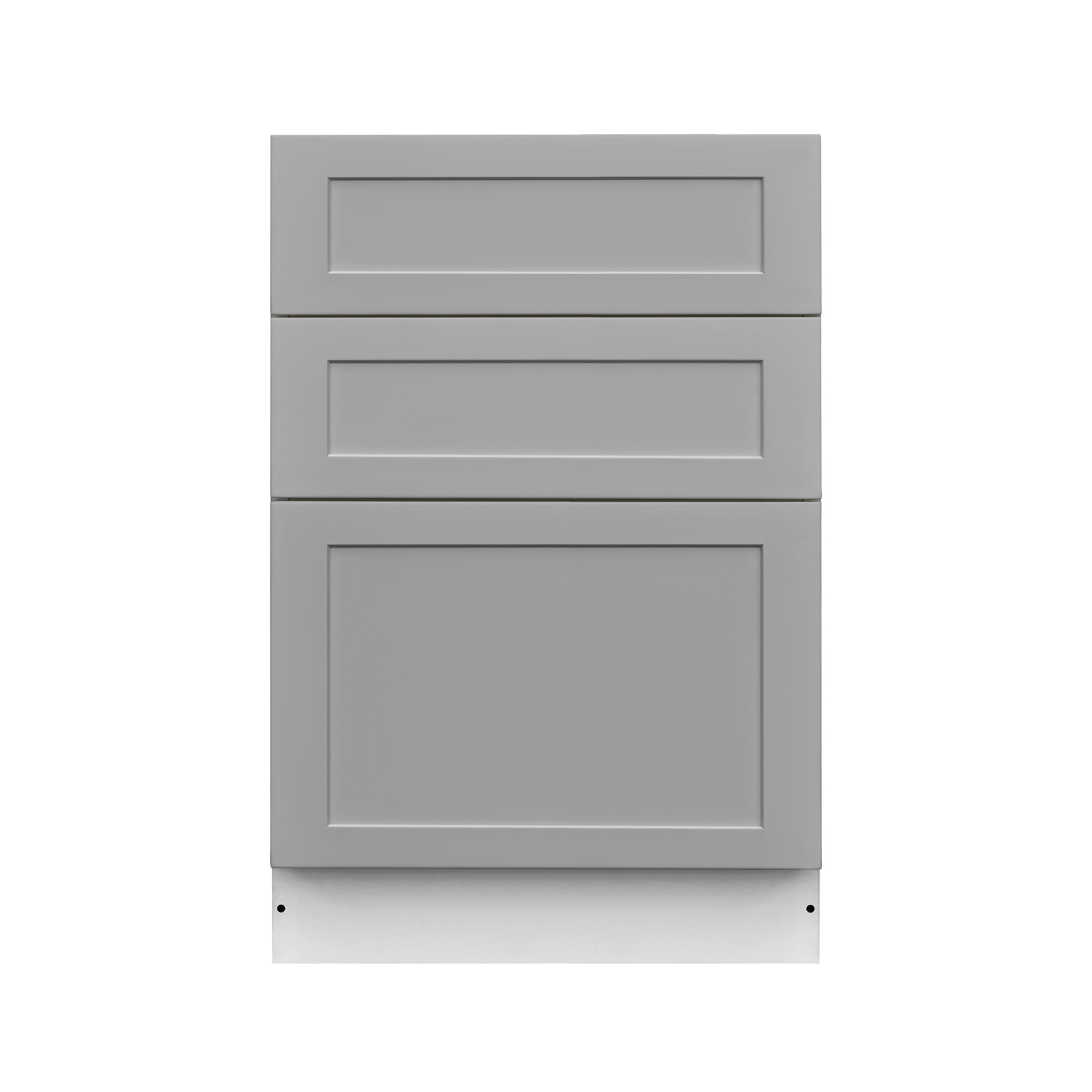 White Box Gray Shaker - 27"W Drawer Base Cabinet 3-Drawers