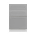 White Box Gray Shaker - 27"W Drawer Base Cabinet 3-Drawers