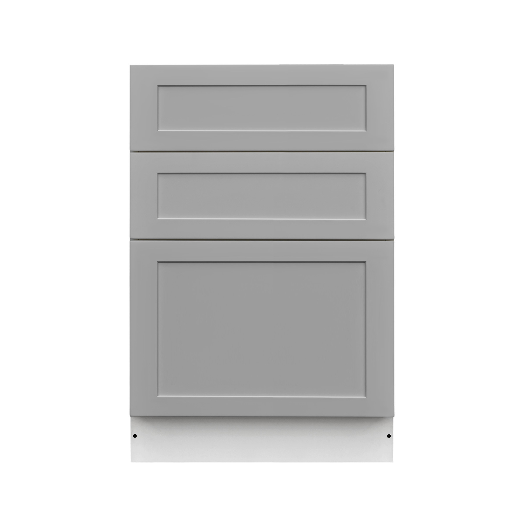 White Box Gray Shaker - 27"W Drawer Base Cabinet 3-Drawers