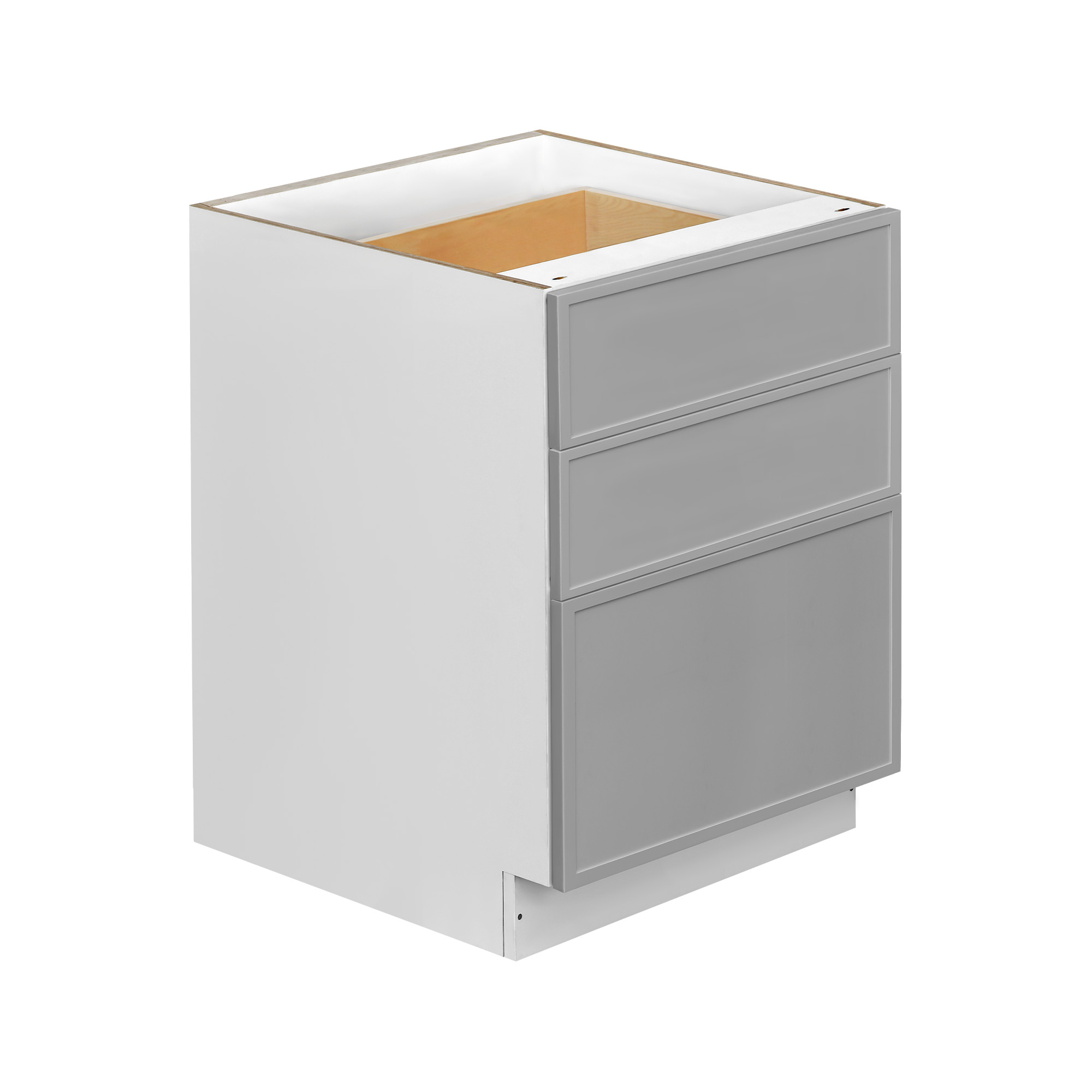 White Box Gray Slim - 27"W Drawer Base Cabinet 3-Drawers