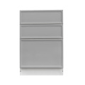 White Box Gray Slim - 27"W Drawer Base Cabinet 3-Drawers