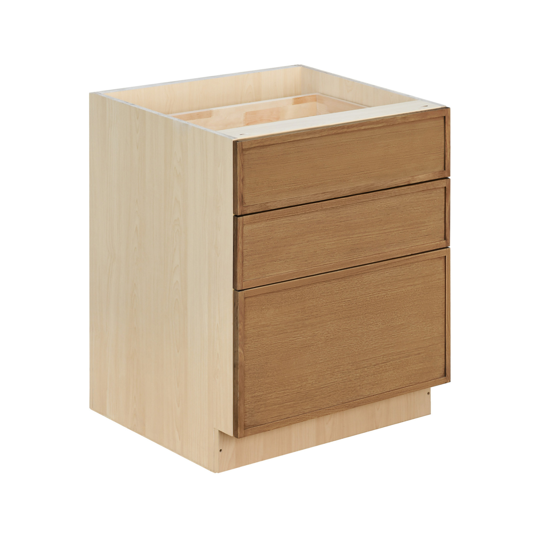 Natural Box Oak Slim - 27"W Drawer Base Cabinet 3-Drawers