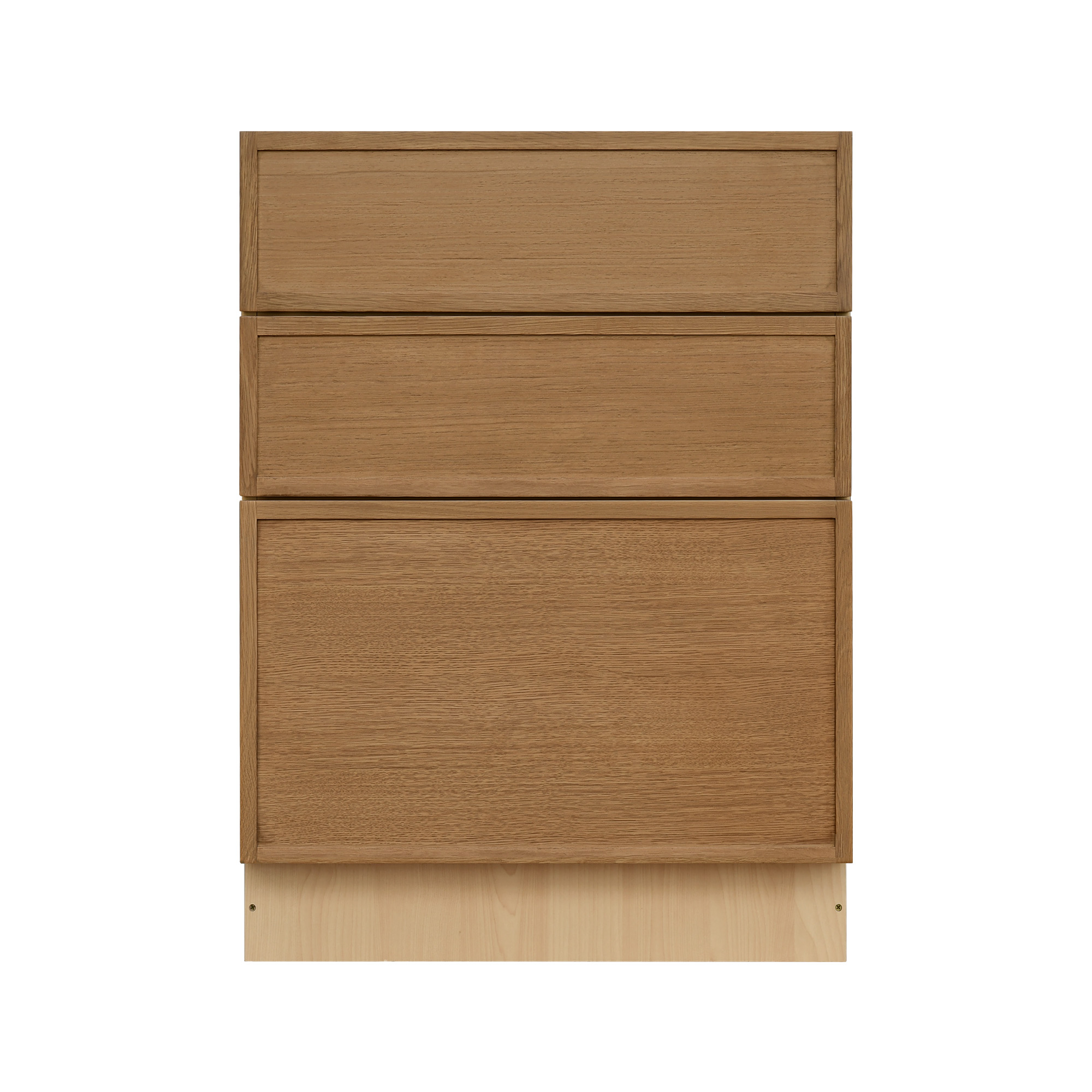 Natural Box Oak Slim - 27"W Drawer Base Cabinet 3-Drawers