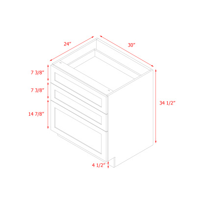 Mallorca White Shaker - 30"W Drawer Base Cabinet