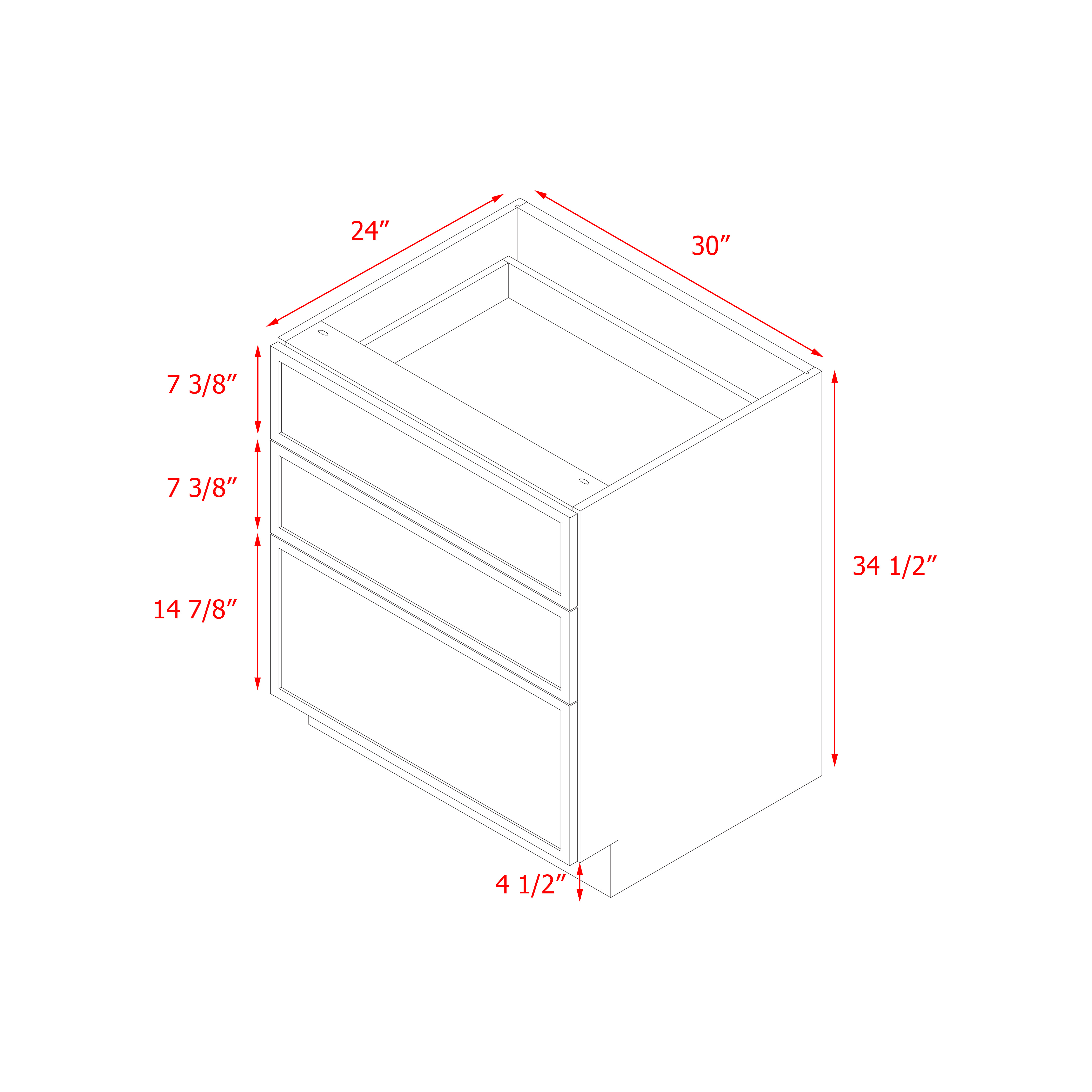 Shady Slim Gray Shaker - 30"W Base Cabinet