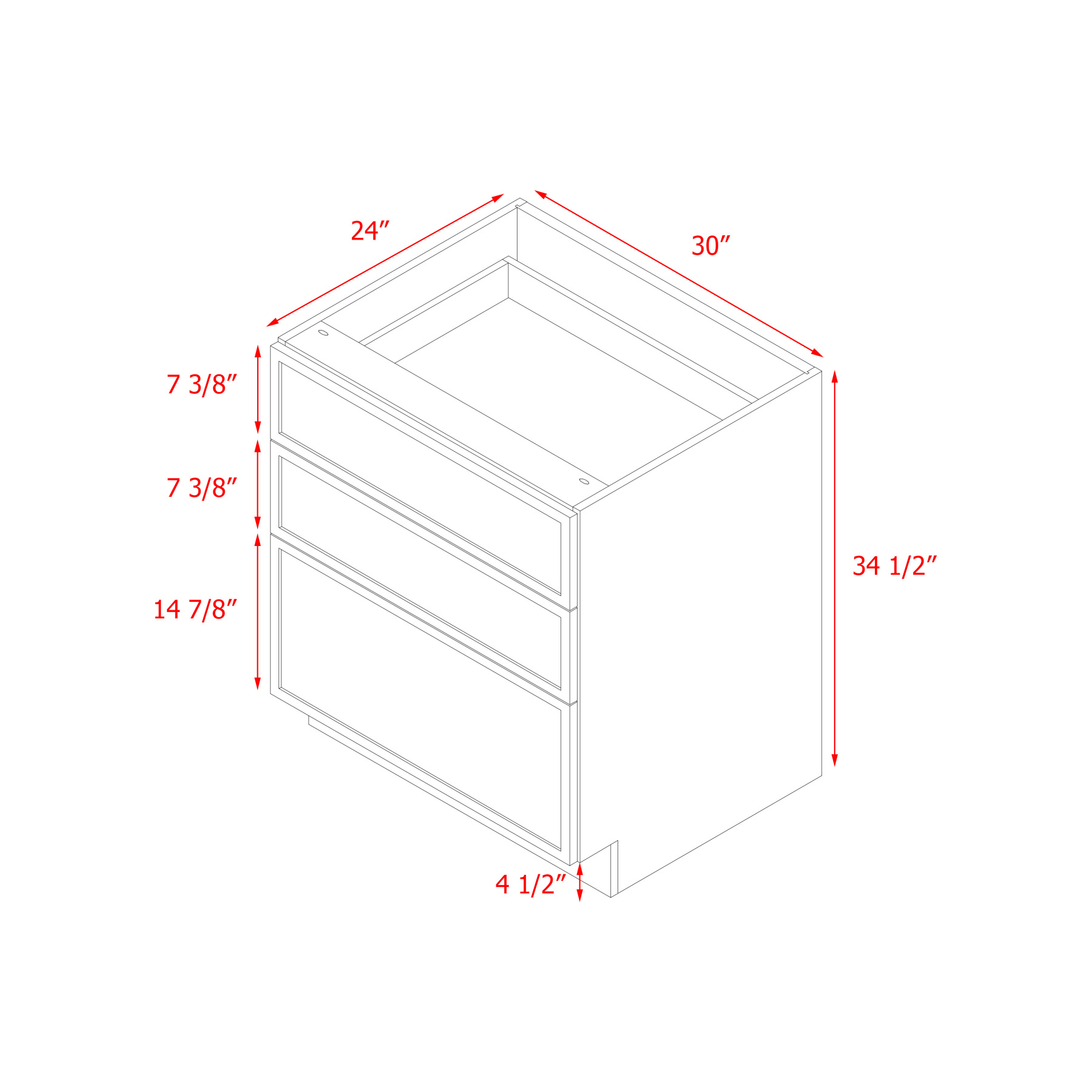 Shady Slim Gray Shaker - 30"W Base Cabinet