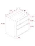 Shady Slim Oak - 30"W Drawer Base Cabinet 3-Drawers