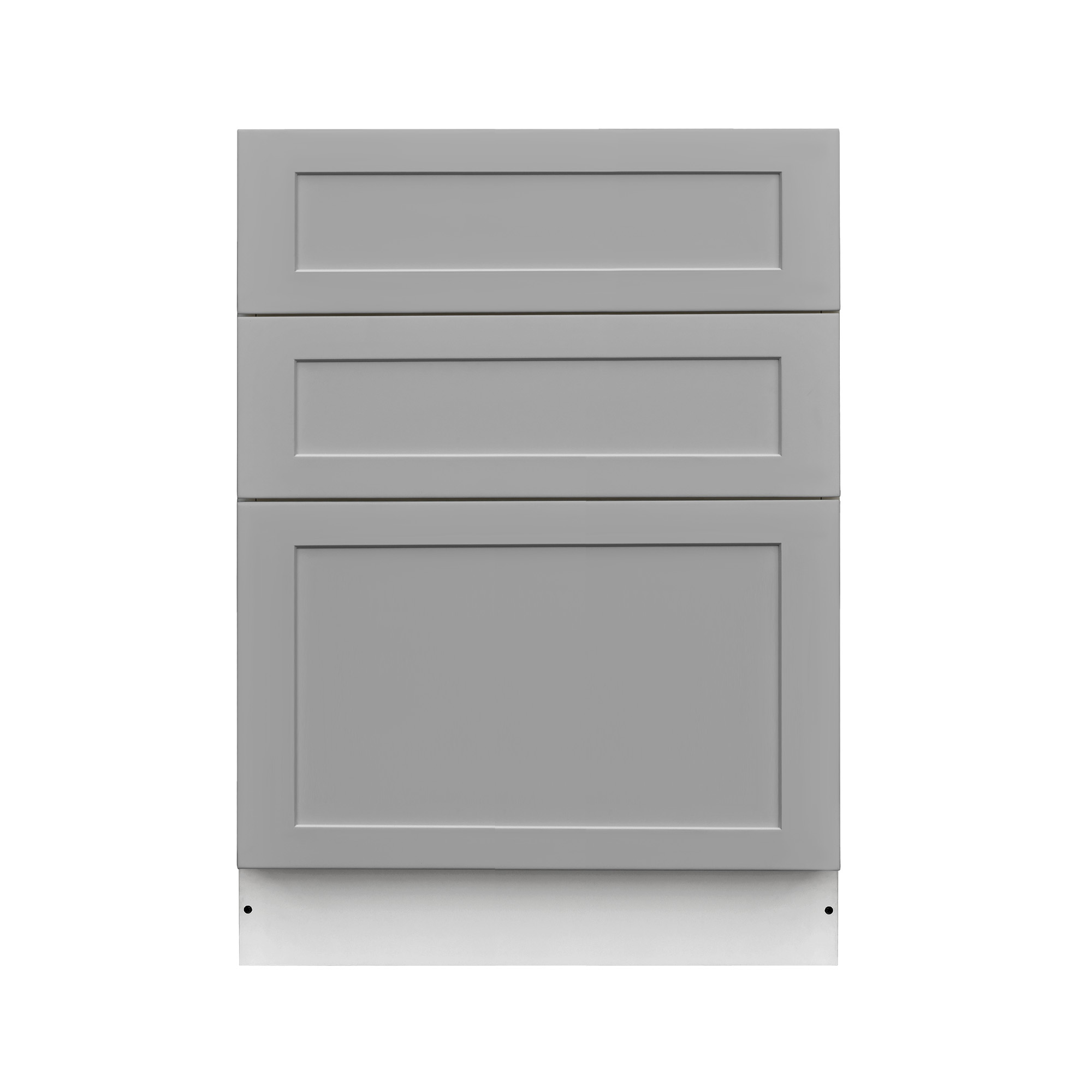 White Box Gray Shaker - 30"W Drawer Base Cabinet 3-Drawers