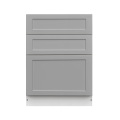 White Box Gray Shaker - 30"W Drawer Base Cabinet 3-Drawers