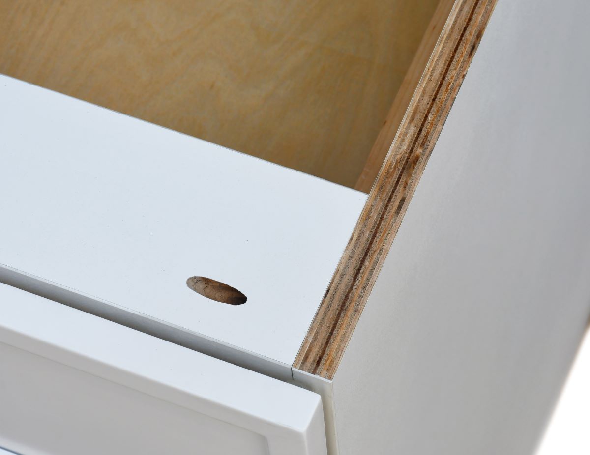 Slim White Shaker - 30"W Drawer Base Cabinet 3-Drawers