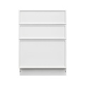 Slim White Shaker - 30"W Drawer Base Cabinet 3-Drawers