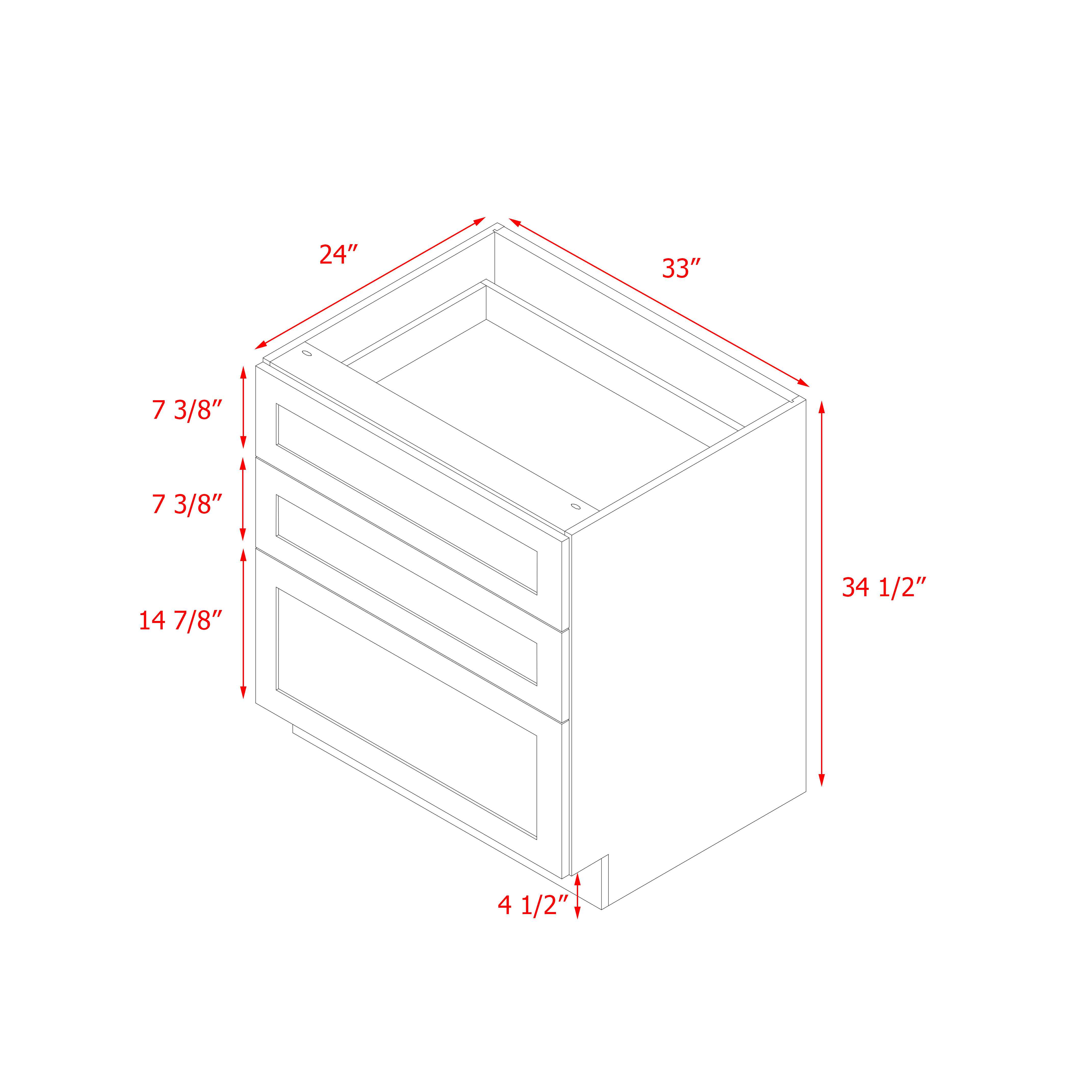 Mallorca White Shaker - 33"W Drawer Base Cabinet
