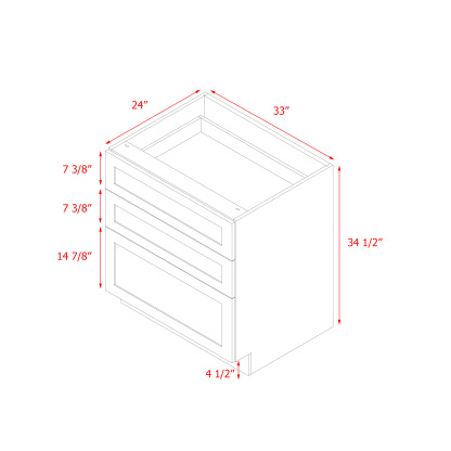 Mallorca White Shaker - 33"W Drawer Base Cabinet