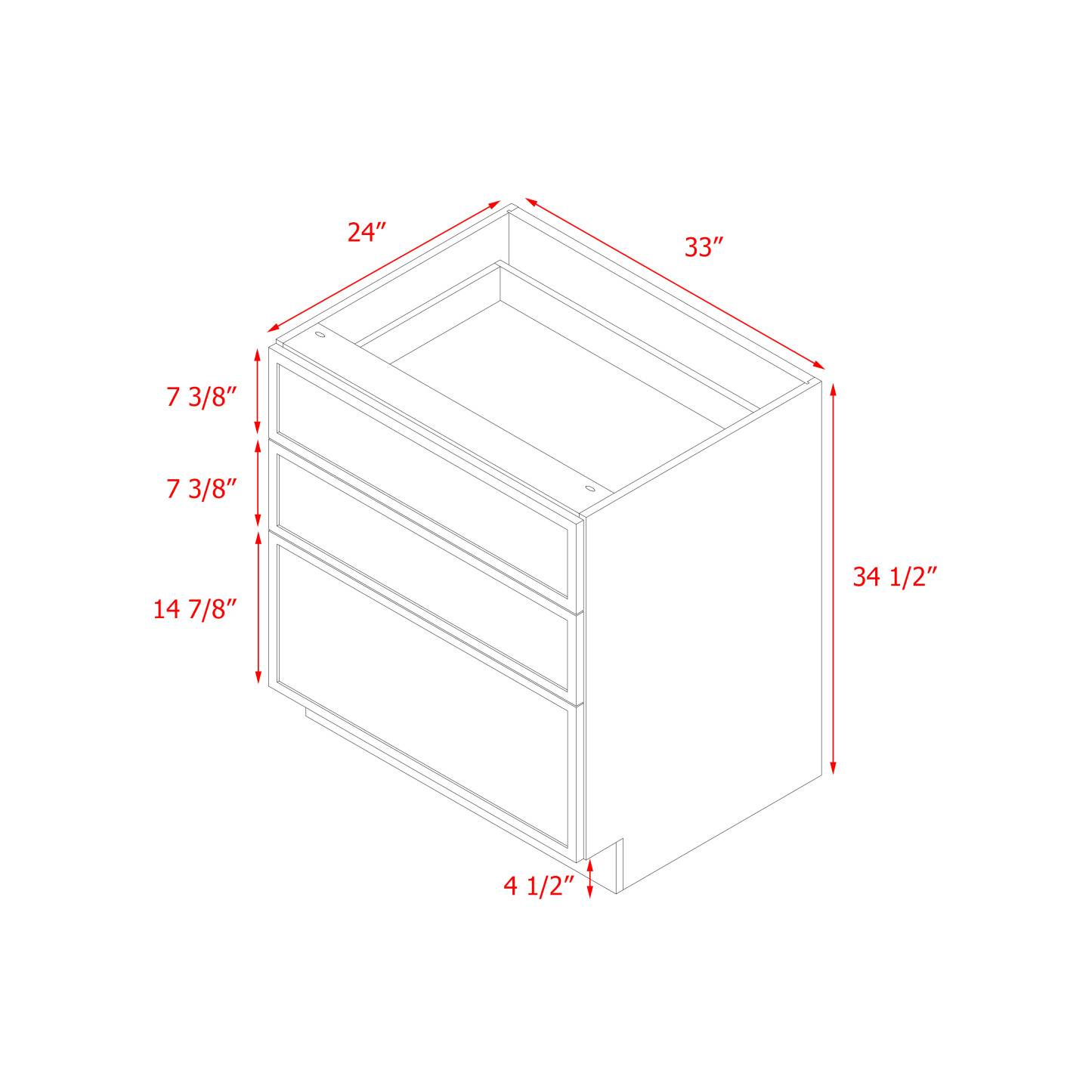 Shady Slim Gray - 33"W Base Cabinet