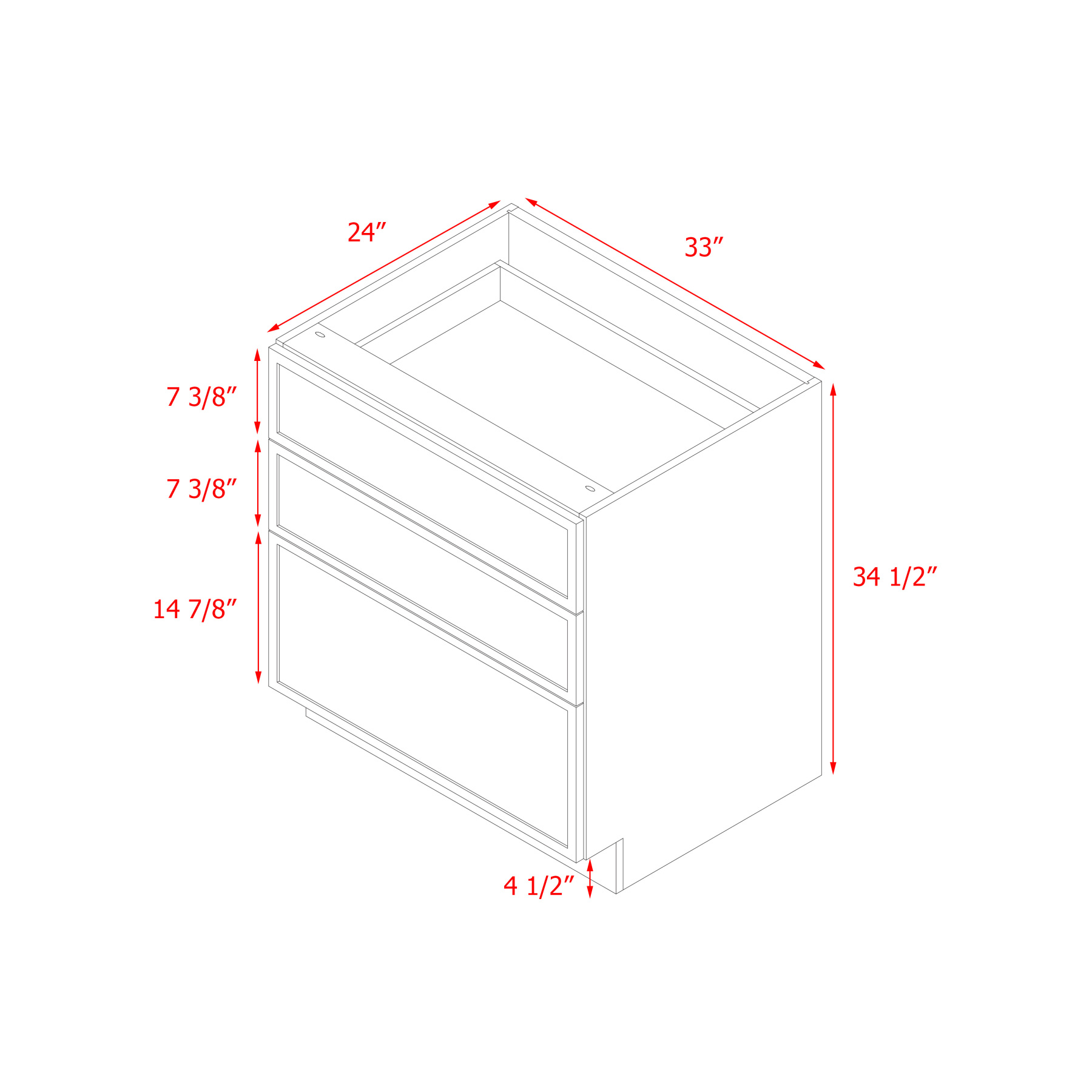 Shady Slim Gray - 33"W Base Cabinet
